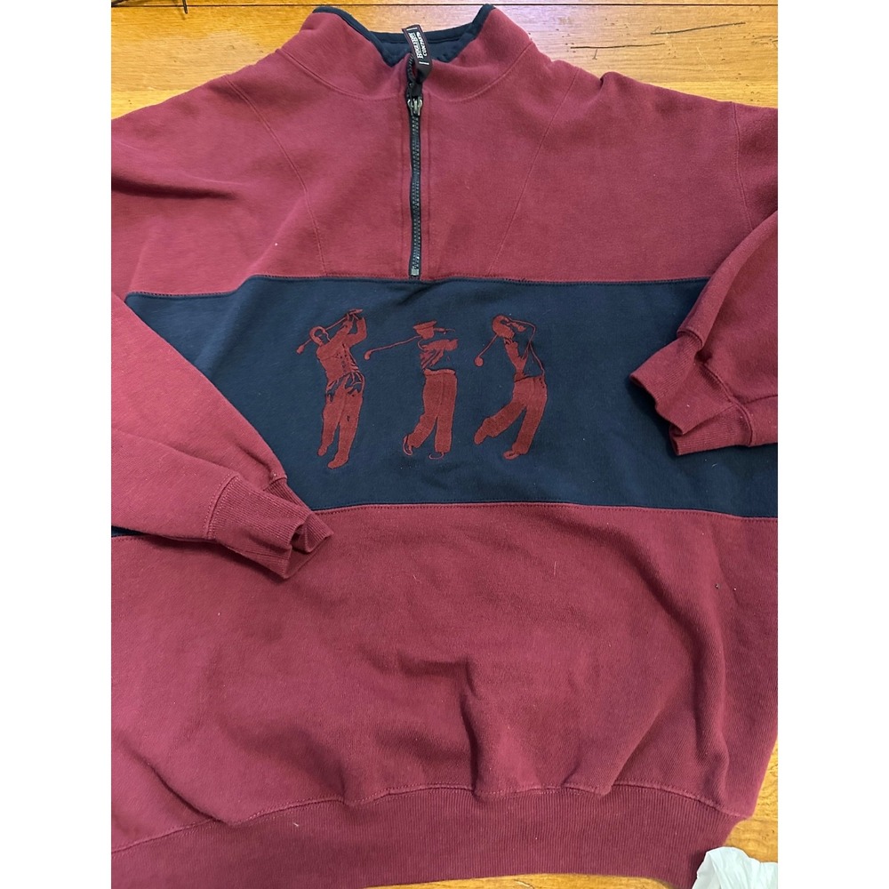 vtg bugle‎ boy y2k quarter zip golf sweatshirt xl